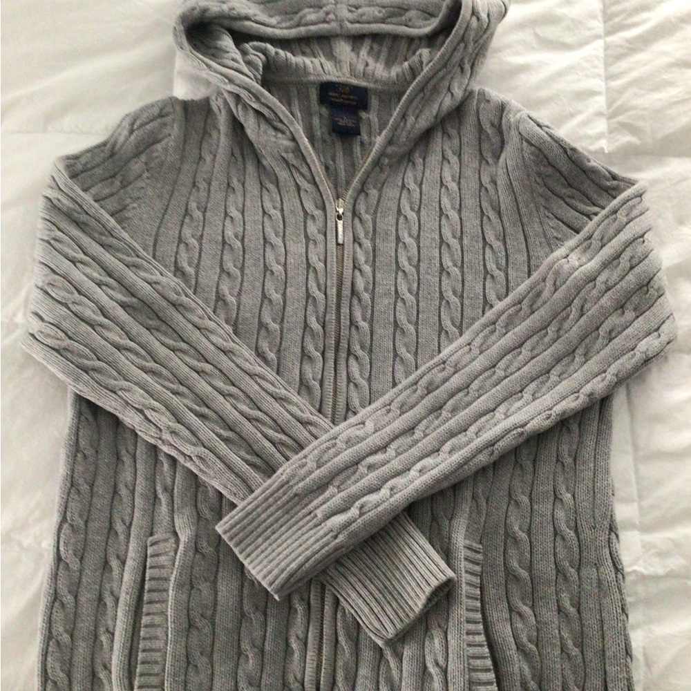 Brooks Brothers Zip Front Hoodie Sweater